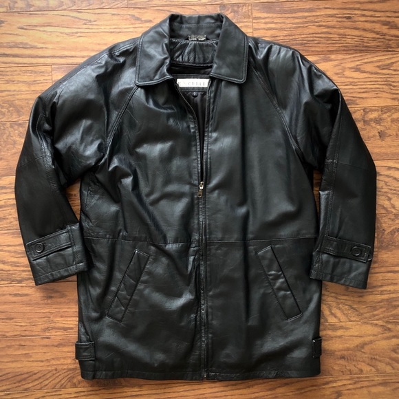 Vintage Leather Jacket Black Size LP - Picture 3 of 7